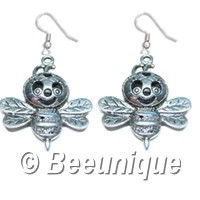 Metal Bee Earrings - Click Image to Close